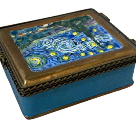 COPY - Vintage Kelvin Chen Van Gogh Stary Night Trinket Box - Picture 2 of 5